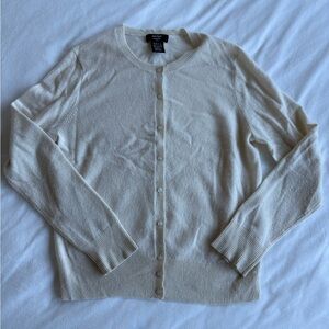 Lord & Taylor Cream 100% Cashmere Cardigan